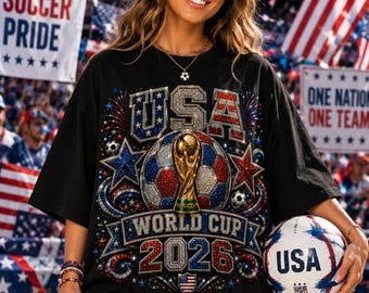 Imagen PNG de la Copa Mundial de Fútbol de EE. UU. 2026, Gráfico patriótico para sublimación (Descarga digital)