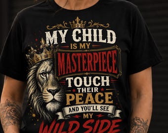 León feroz padre PNG, diseño de obra maestra de mi hijo, vida de mamá y papá protectores (descarga digital)