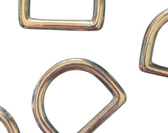 Messing D-Ring, 25mm, Halbring , Metallring für Hundehalsband
