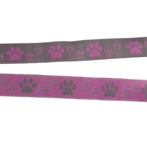 Pootrand, materiaal voor hondenhalsband, roze - grijs, 1,6 cm
