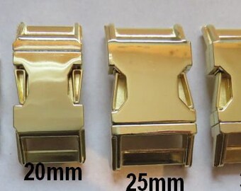 metal gold  25 mm side release buckle, dog collar buckle