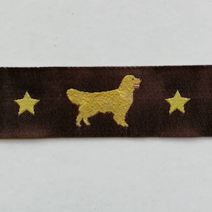 jacquard dog ribbon Golden Retriever edition 2020 brown  7/8"