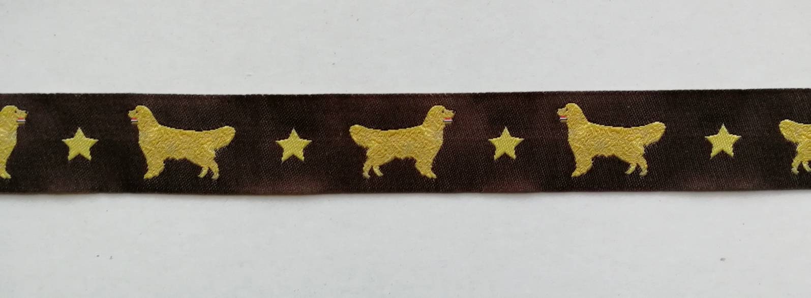 jacquard dog ribbon Golden Retriever edition 2020 brown  7/8"
