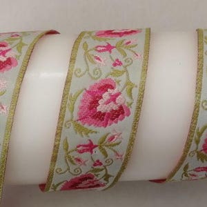 1" Palmette jacquard ribbon LFN Laura Foster Nicholson RARE