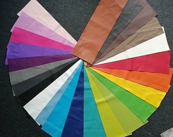 DIY Leder, Lederstreifen XL, Krabbelpuschen etc., Leder zum Basteln,  24 Farben 15x50 cm