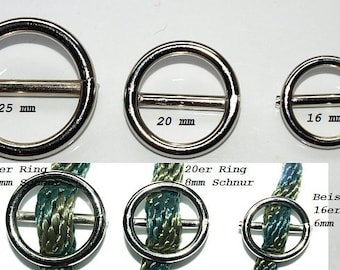 O-Ring with center bar, dog collar ring, 16, 20 or 25 mm