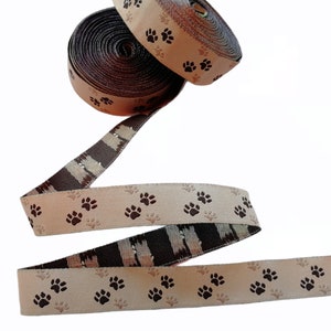 ribbon dog paws, foot print, 5/8"