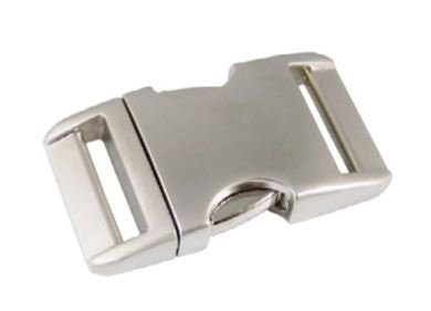 Alu-Max ® silver satin side release buckle 3/4 dog collar buckle