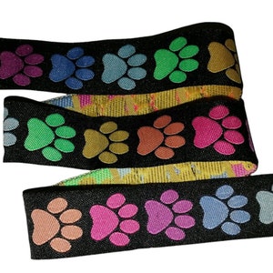 Geweven lint honden, hondenrand, materiaal voor hondenhalsband, pootrand kleurrijk, 1,6 cm of 2,2 cm