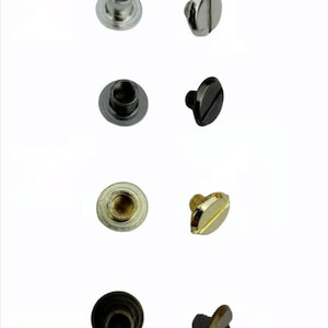 Viti per libri, viti Chicago, collare per cani fai da te, pelle fai da te, 5 pezzi, argento nero ottone oro antico, 6 mm