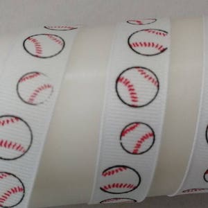 5/8&quot; Baseball Grosgrain Ribbon