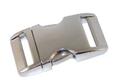 Alu-Max ® silver satin side release buckle 3/4 dog collar buckle
