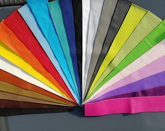 Leather strips DIY leather cowhide 26 colours