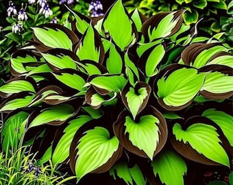 Green Black Hosta Live Plant Perennial Shade Garden Heirloom Foliage Beauty