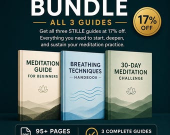 Bundle complet de méditation, guides de pleine conscience, défi respiration (téléchargement numérique)