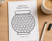 Weight Loss Tracker Printable PDF | Cookie Jar Diet Progress Chart | Habit Tracker A4 | 50lb Goal Motivation