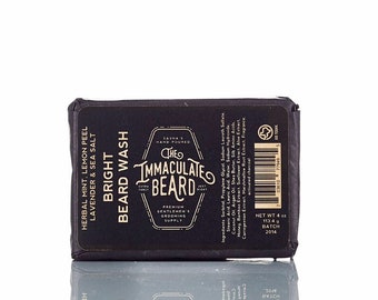 Barra de xampu para barba artesanal: aroma de hortelã, limão e lavanda