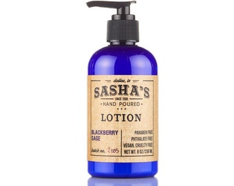 Loção de Amora e Sálvia da Sasha: Manteiga de Karité, Natural, 8 oz