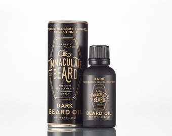 Óleo para barba com caramelo de tabaco: aroma escuro, óleos vegetais naturais
