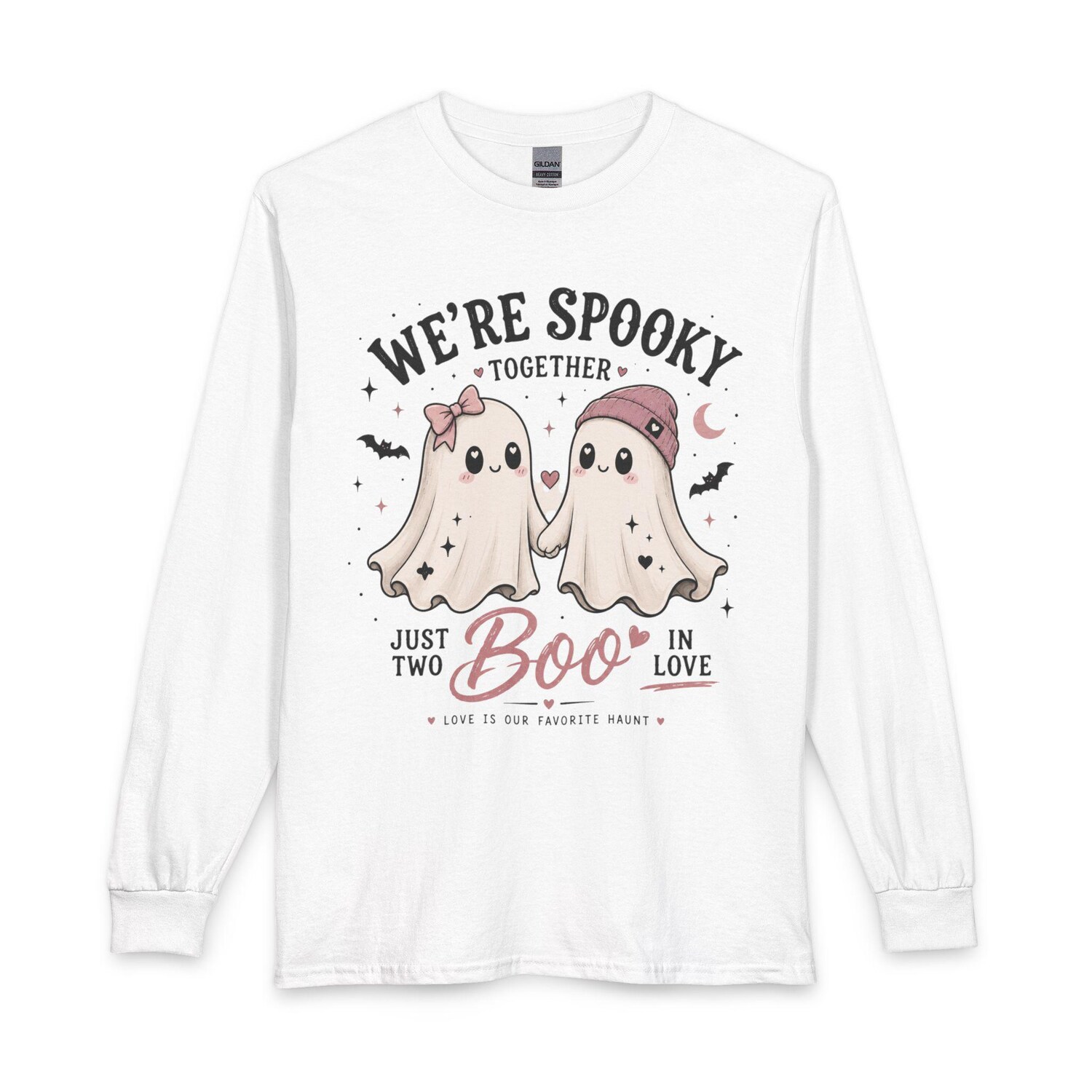 Spooky Ghost Couple Long Sleeve Shirt | Love Is Love Halloween