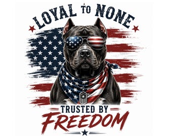 Pitbull patriótico PNG Bandera estadounidense Perro Leal a nadie Confiado por Freedom Descarga digital
