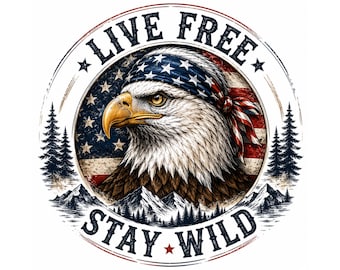 Águila salvaje de la libertad PNG, diseño patriótico de montaña y naturaleza de EE. UU., orgullo americano (descarga digital)