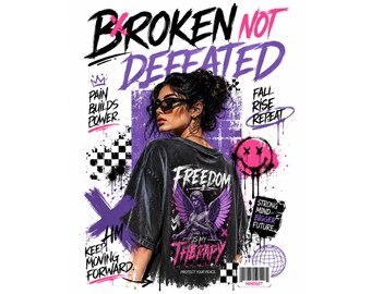 Resilience Streetwear PNG, Bold Graffiti Back Print, Y2K Oversized T-Shirt Graphic, Digital Download