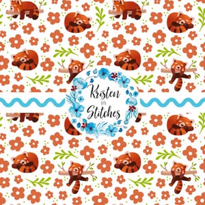 Patrón sin costuras de pandas rojos, mosaico repetitivo de animales perezosos y soñolientos, archivos digitales de zorro marrón adorable, artículos novedosos para niños, pequeño comercial personal.