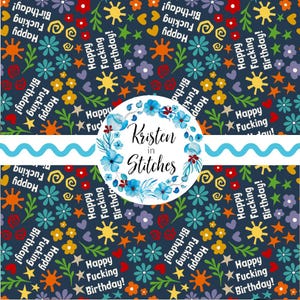 Alles Gute zum Geburtstag nahtlose Muster, sarkastisches Schimpfwort-Wiederholungsdesign, lustige Fluchwort-Swearing-Datei, persönliche kleine Werbung