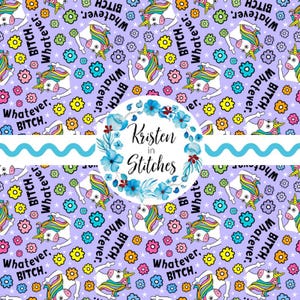 Was auch immer Hündin nahtlose Muster, freche sarkastische Einhörner Floral wiederholende Kachel, lustige Schimpfwörter Mittelfinger, Regenbogen Blumen