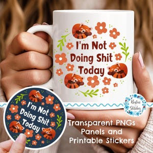 Gráficos imprimibles "Hoy no hago nada", pegatinas con palabrotas, etiquetas divertidas, frases florales sarcásticas, pequeños anuncios personales