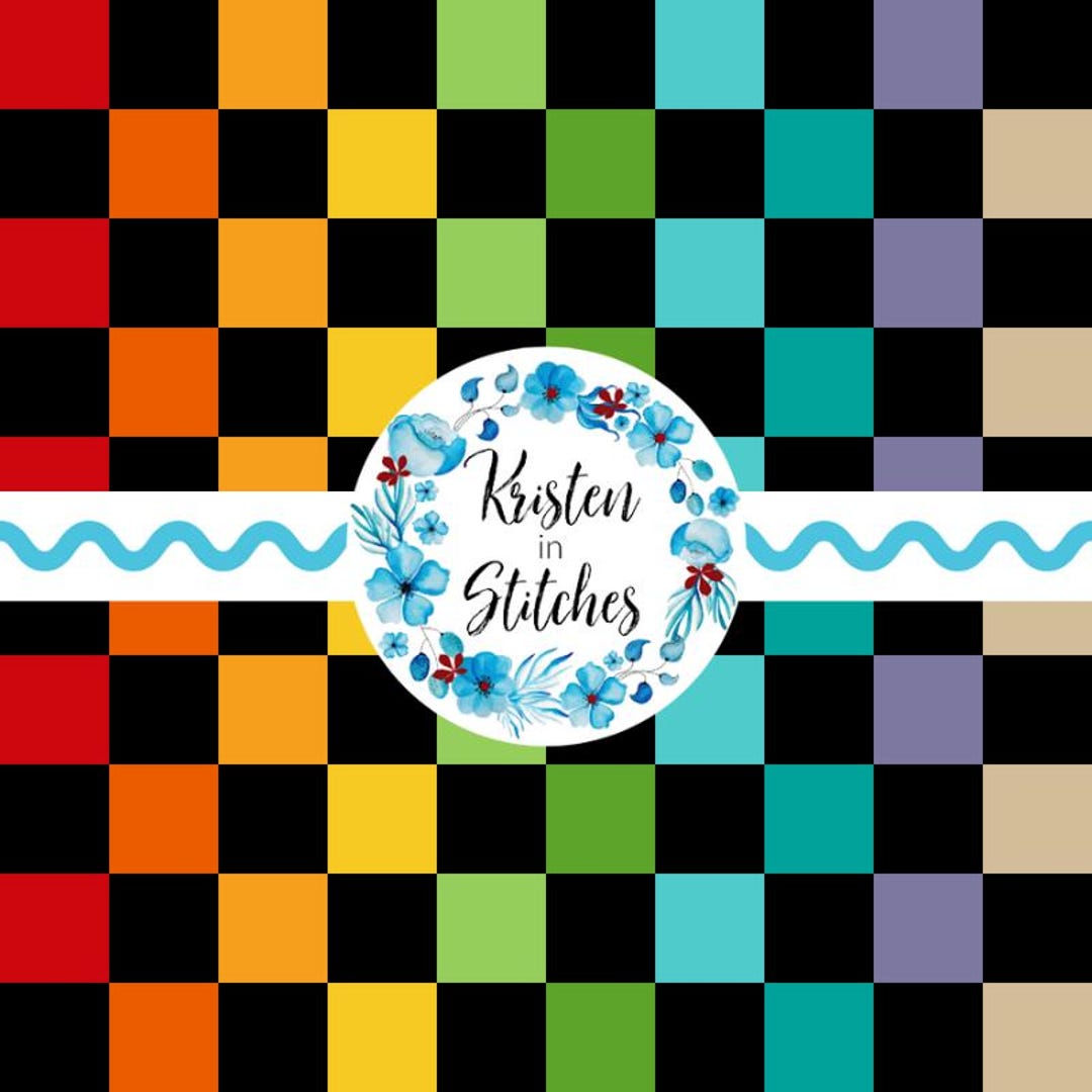 Rainbow Checkerboard Seamless Pattern, Colorful Bright Checks Repeat ...