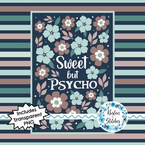 Słodkie, ale psychodeliczne grafiki do druku, sarkastyczna karta lub znak, zabawne plakaty, słodkie, zuchwałe cyfrowe pliki PNG, osobiste, małe, komercyjne zastosowanie
