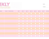 Weekly Habit Tracker & Goal Planner | Self Improvement, Productivity PDF (Digital Download)