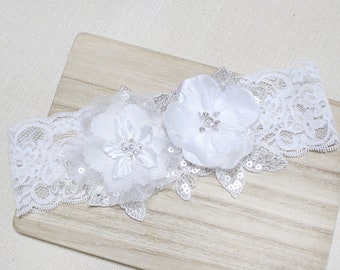 Floral ace garter, wedding garter, bridal garter, wedding garter belt, floral garter, keepsake garter