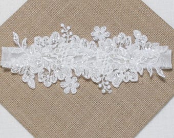 Beaded Lace Bridal Garter Wedding Keepsake