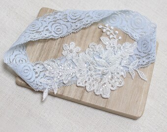 Something blue lace garter, bridal garter, wedding garter, garter for wedding, bride garter, keepsake garter, lace garter