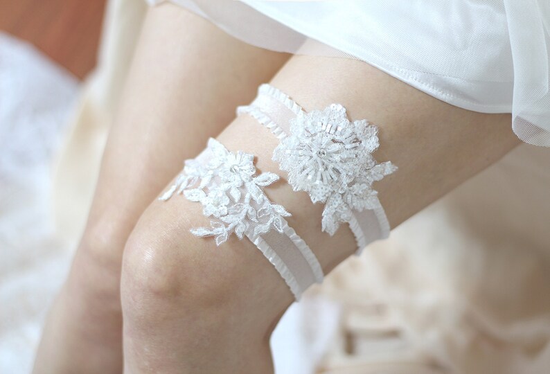 Sequin garter set, bridal garter set, wedding garter set, wedding garters, bridal garter belt image 3