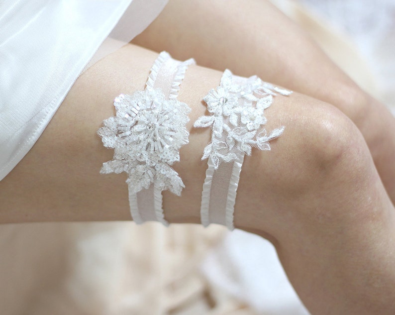 Sequin garter set, bridal garter set, wedding garter set, wedding garters, bridal garter belt image 2