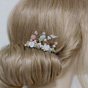 Rustic hair comb, bridal hair comb, bridal decorative hair combs, bridal hair pieces, pearls hair comb, prom hair comb