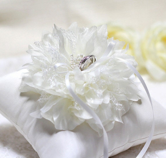 Wedding Ring Bearer Pillow Ring Bearer Cushion Off White Etsy
