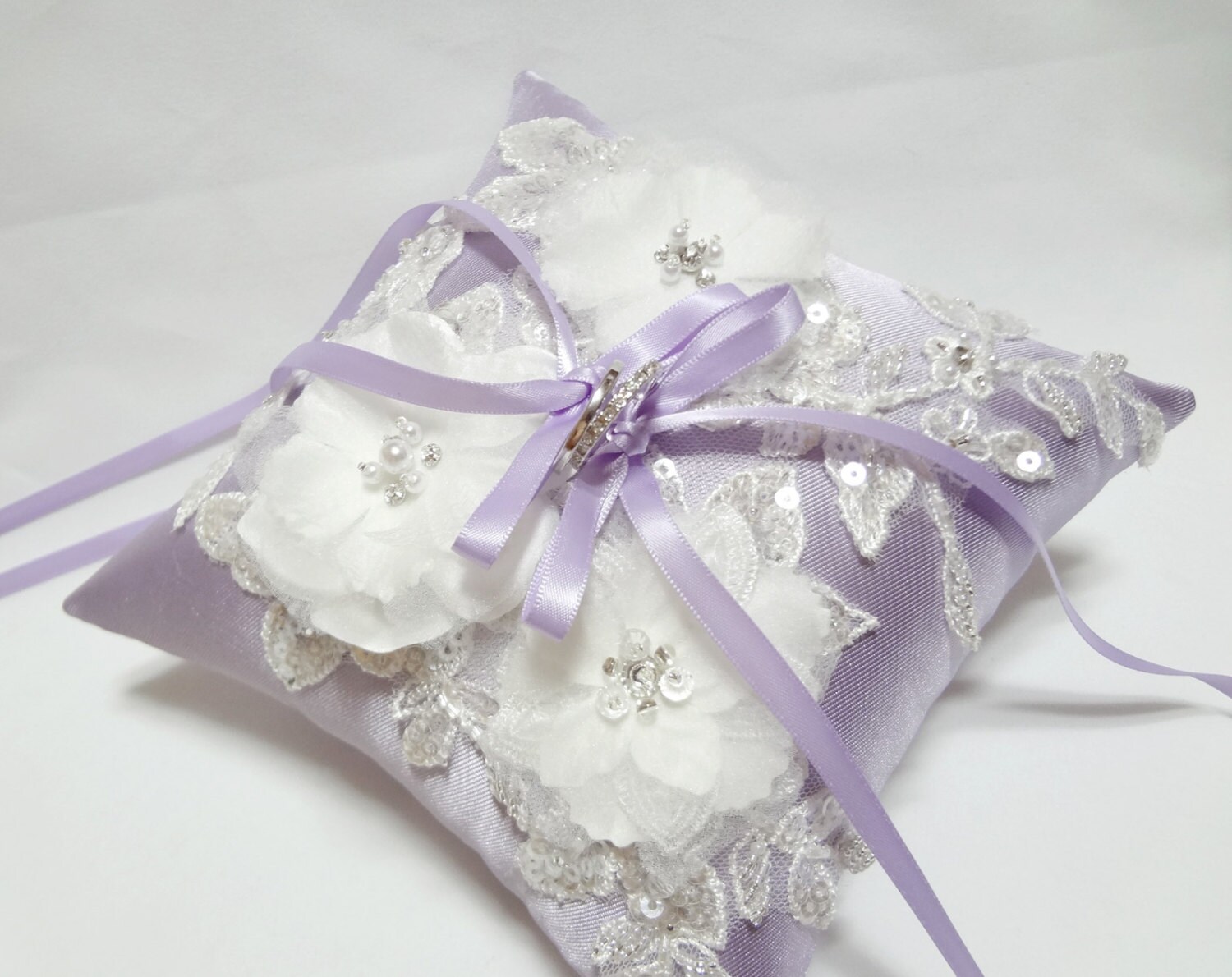 Lavender wedding ring pillow wedding ring bearer pillow Etsy