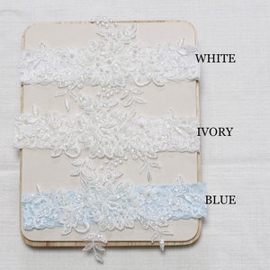 Lace garter set, bridal garter set, wedding garter set, garter set, blue lace garter set, garter for wedding image 6