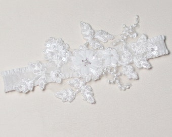 Beaded lace garter, lace garter, bridal garter, wedding garter, keepsake garter