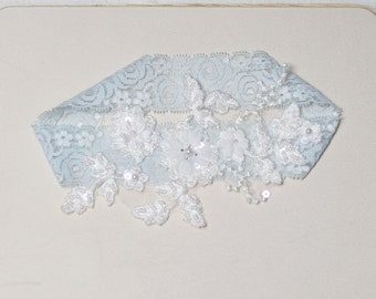 Beaded lace garter, lace garter, bridal garter, wedding garter, garter for wedding, single garter