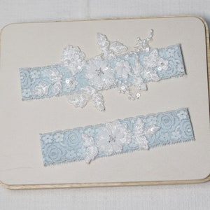 Lace garter set, bridal garter set, wedding garter set, beaded lace garter set, garter for wedding image 6