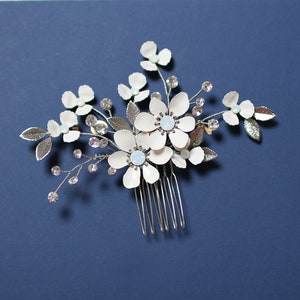 Flower crystal headpiece, crystal hair piece, hair accessory, bridal hair comb, crystal hair comb