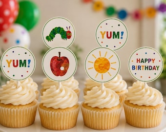 The Very Hungry Caterpillar Cupcake Toppers (Digital Download)
