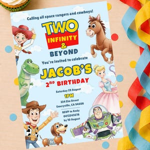 Toy Story Two Infinity Birthday Invitation, 2nd Birthday Canva Template (Digital Download)