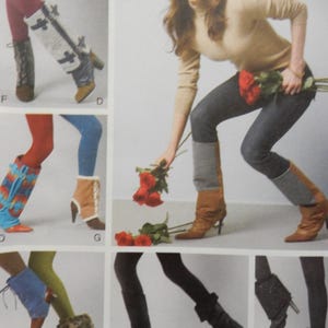 Boot toppers, McCall&#39;s 6615, 7 different views, various heights, trims, styles, uncut and factory folded, for medium to heavy weight fabrics